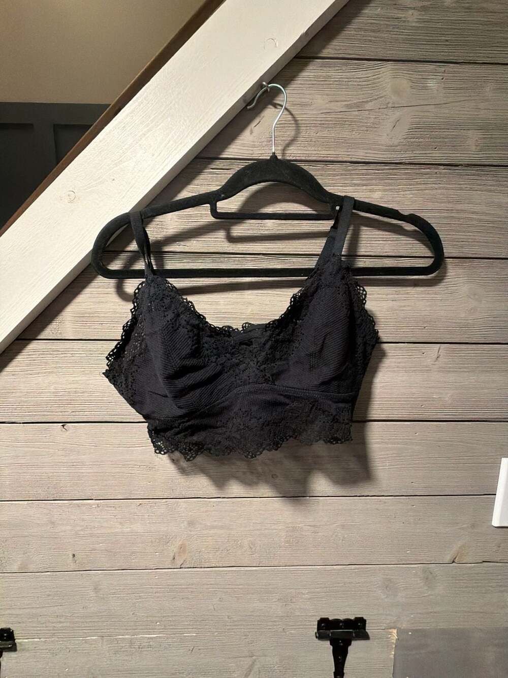 Aerie Lace Bralette Size L Black